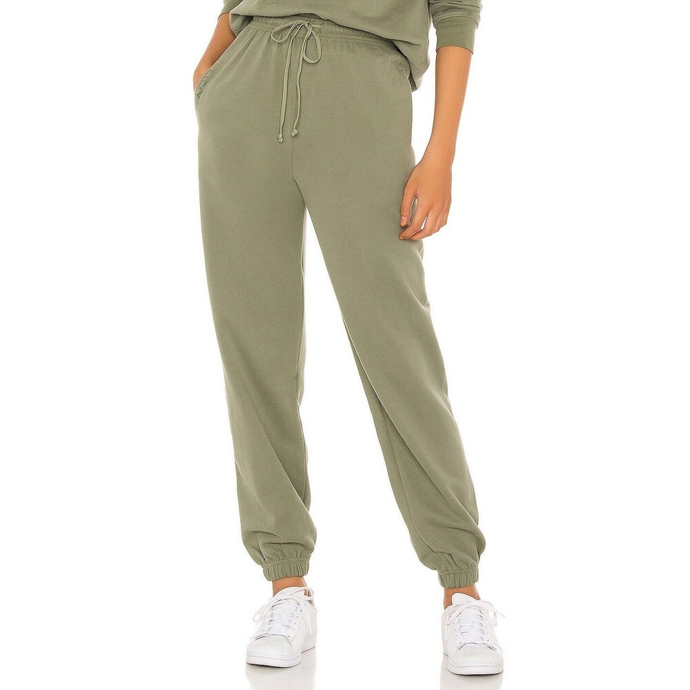 SNDYS Lounge Luxe Sweatpants Khaki Green Drawstring Active Wear Revolve Womens 6